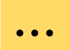 3 schwarze Punkte in der Reihe auf gelbem Hintergrund
