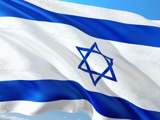 die wehende israelische Flagge