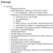 Sitemap Ansicht