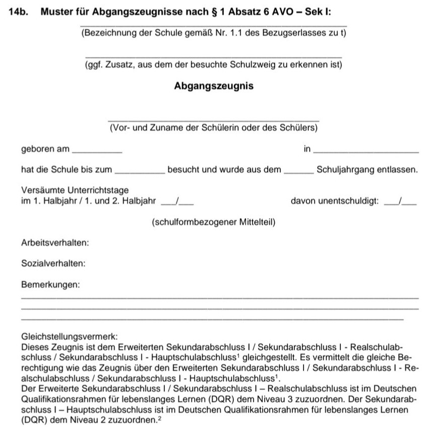 Formulardruck Zeugnis