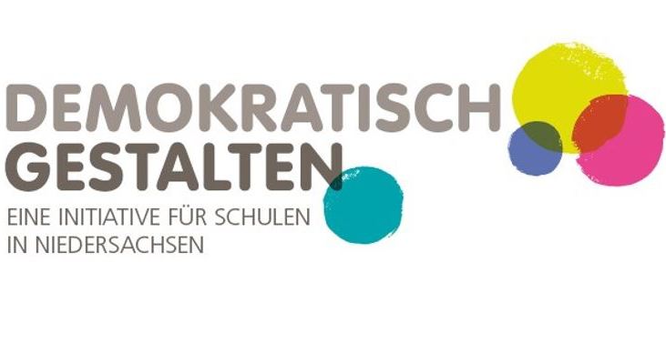 Logo mit bunten Kreisen zu Demokratisch gestalten